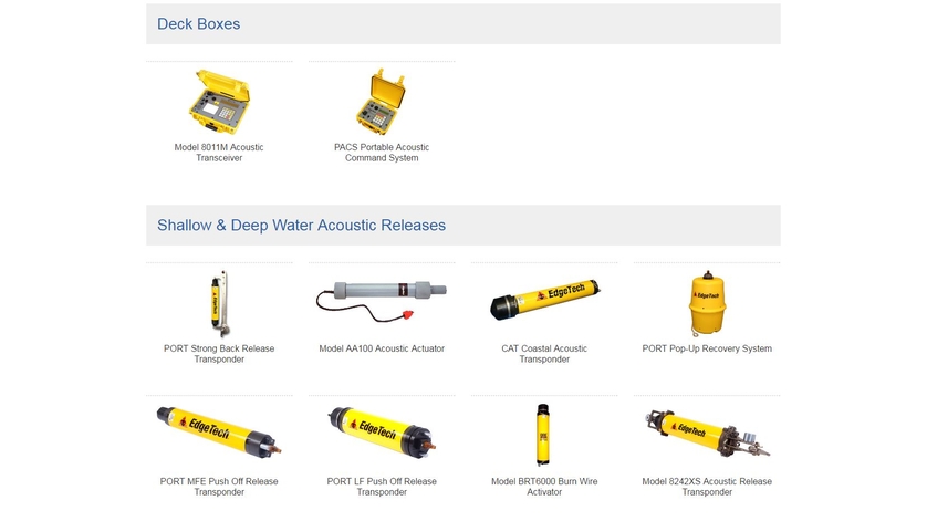 EdgeTech Acoustic Releases, Transponders, Command & Control Systems